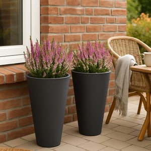 4gardenz 4goodz set van 2 bbloempotten rond 35x60 cm donker