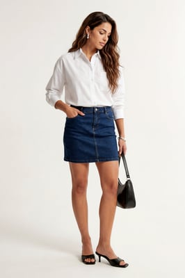 Super Stretch Mini Denim Skirt Blue