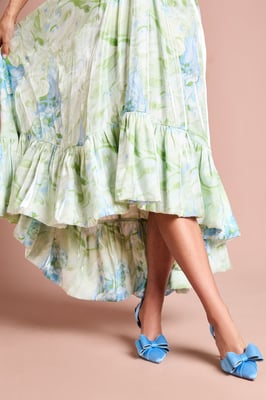 Tamara Satin Bow Sling Back Stiletto Court Shoes