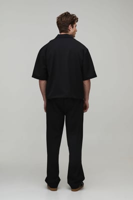 Pleat Detail Zip Up Half Sleeve Overshirt Co-Ord