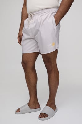 Plus St Tropez Placement Print Mid Length Swim Shorts