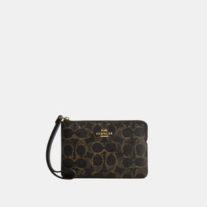 Corner Zip Wristlet In Loved Signature Canvas