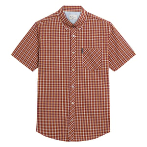 Ben Sherman Heren Signature Huis Gecheckt Korte Mouwen Overhemd (Rood)
