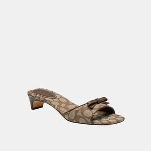 Bow Kitten Heel Sandal In Signature Jacquard