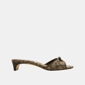 Bow Kitten Heel Sandal In Signature Jacquard
