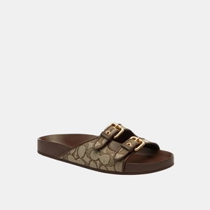 Two Band Buckle Sandal In Signature Jacquard