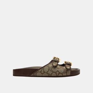Two Band Buckle Sandal In Signature Jacquard