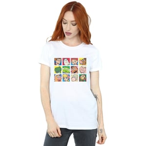 Disney Womens/Ladies Toy Story Character Squares Cotton Boyfriend T-Shirt (White)