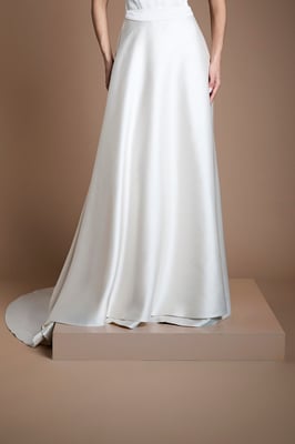 Structured Wrap Bridal Overskirt with Full Train