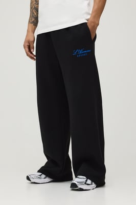 Wide Leg Embroidered Homme Joggers