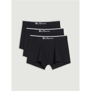 Ben Sherman Heren Mod Signature Strepen Boxer Shorts (Verpakking van 3) (Zwart)