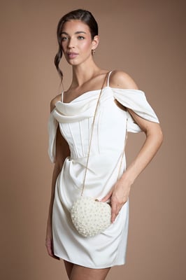 Bridal Aurelia Pearl Love Heart Shape Clutch Bag