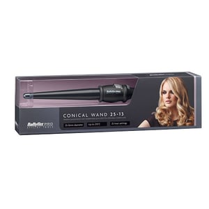 Babyliss Pro Porcelain Conical Wand 25 -13mm - Black