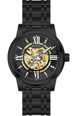 Invicta Objet D Art 69507 Heren Horloge - Automatisch Uurwerk - Roestvrij Staal met zwarte Wijzerplaat - 41mm