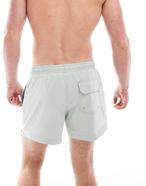 Abercrombie & Fitch 5 tum pull-on badshorts i ljusblå