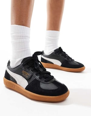 Puma Palermo läder sneakers i svart