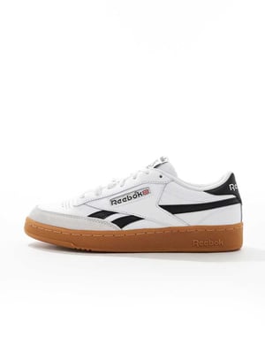 Reebok Club C Revenge Vintage-sneakers i vitt och svart med gummisula