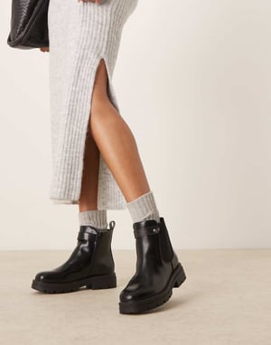 Glamorösa chunky chelsea boots i svart