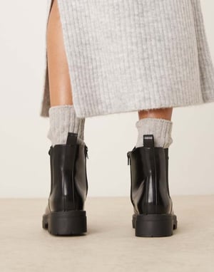 Glamorösa chunky chelsea boots i svart