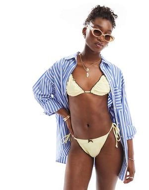 COLLUSION lingerie bikiniunderdelar med knytband i gult