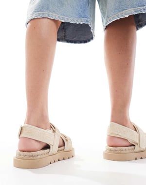 ASOS DESIGN Förutsägande sportiga morfar espadrillo sandaler i naturlig