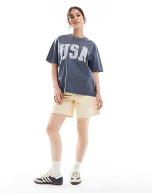 Cotton On oversized USA grafisk t-shirt
