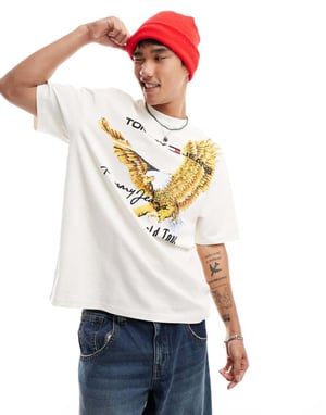 Tommy Jeans vintage örn t-shirt i vitt