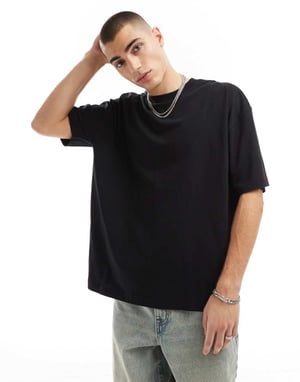 ASOS DESIGN oversized t-shirt med tryck på ryggen för utomhusbruk i svart