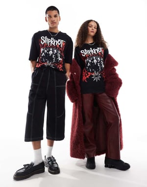 ASOS DESIGN unisex oversized grafisk t-shirt med Slipknot-tryck i svart