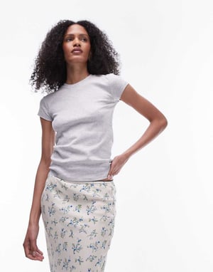 Topshop vardags t-shirt i gråmelerad