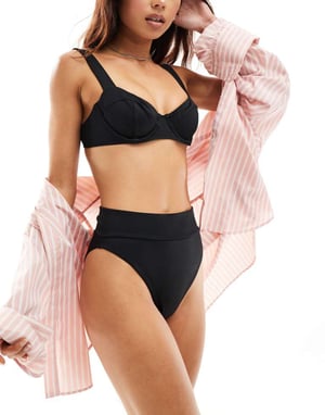 Weekday Zadie trådbikini-bh topp i svart