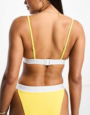 Tommy Jeans arkiv triangelbikiniöverdel i gul