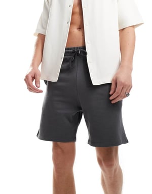ASOS DESIGN slim shorts i kolgrå