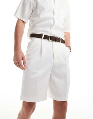 ASOS DESIGN smarta vida shorts i vitt