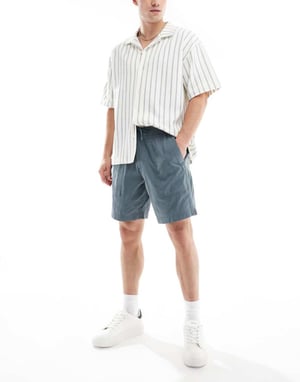 Abercrombie & Fitch 8-tums shorts med fickor i blågrå