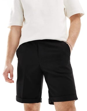 ASOS DESIGN smart raka shorts i svart