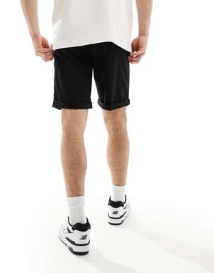 ASOS DESIGN smart raka shorts i svart
