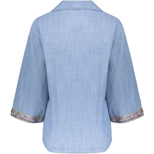 Geisha blouse chambray with tape 63161-70 635 jeansblue