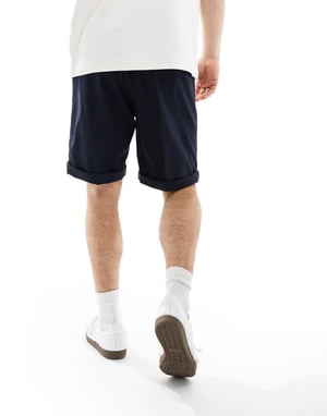 ASOS DESIGN smart raka shorts i marinblått
