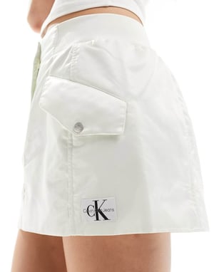 Calvin Klein Jeans bomber minikjol i vitt