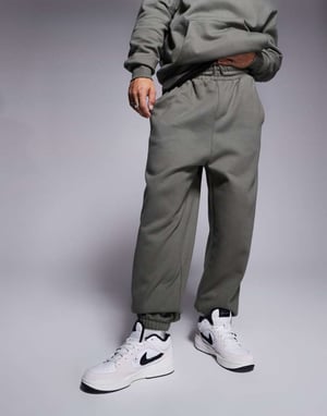 ASOS DESIGN premium tung oversized joggers 400gsm i khaki