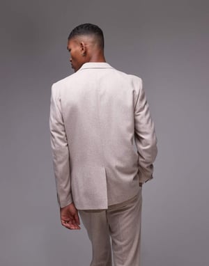 Topman premium slim ullblandning kavaj i sten