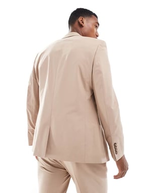 ASOS DESIGN smal kostymjacka i beige