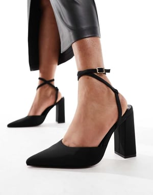 ASOS DESIGN Paige hög klack i svart