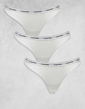 Calvin Klein Modern Logo 3-pack tanga i vitt