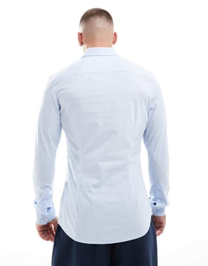 ASOS DESIGN slimskjorta i ljusblått