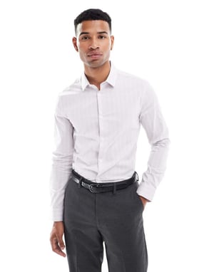 ASOS DESIGN skinny skjorta i lila randig