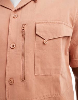 ONLY & SONS 3-fickors arbetskjorta i ljus orange