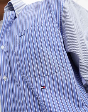 Tommy Hilfiger klassisk flaggblocket skjorta i blått