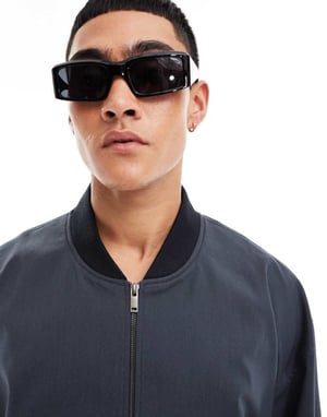 ASOS DESIGN smart co-ord bomberjacka med fickdetaljer i grått
